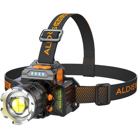 Lampe Frontale Rechargeable, 3600mAh Torche Frontale LED, Détection de Mouvement, 4 Mode Lampe Torche Étanche Zoom Réglable pour Camping, Escalade, Pêche, Randonnée,Promenade de Chien,Travail (1/3)