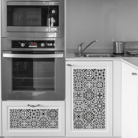 Sticker Mural Carrelage adhésif Cuisine Salle de Bain - 24 STICKERS CARRELAGES MEUBLE XIMENES - 24stickers10x10cm (1/5)