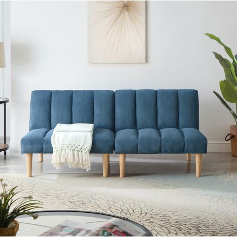 Canapé convertible 2 places dossier réglable bleu OKMYHOME (1/5)