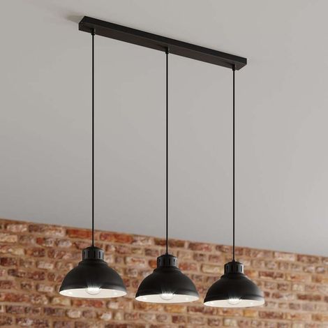 Suspension barre loft noire 3 lumières E27 Sven Luminex (1/2)