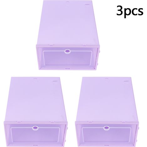 Boîte De Rangement Pour Chaussures - Design Empilable Avec Ouverture Rabattable - Protection Contre Poussière Et Humidité - Lot De 3 (1/5)