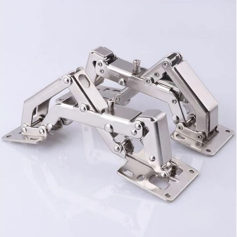 Charnière hydraulique grand angle sans trou avec amortissement Charnière hydraulique sans trou Charnière à coussin grand angle sans trou Convient pour salle d'outils (1/4)