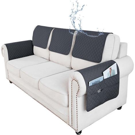 Rutschfester und wasserdichter Sofa-Kopfstützenbezug, L-förmiger Sofa-Armlehnen-Schutzbezug (5-teiliges Set) (1/5)