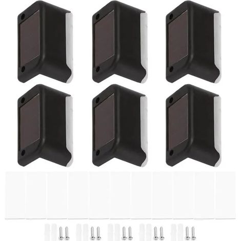 Lampes de Terrasse Solaires Noires, Pack de 6, Éclairage Solaire Imperméable à LED pour Extérieur (Blanc Chaud) ODIPIE (1/4)