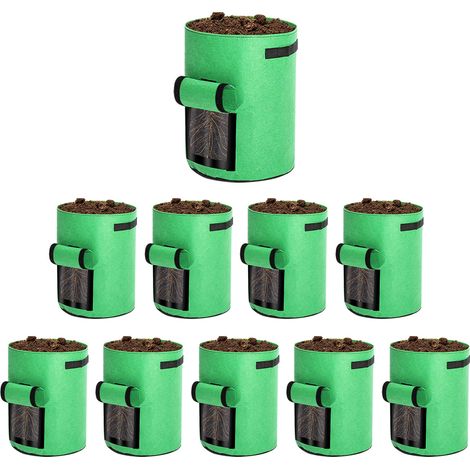 SWANEW Sac De Plantation sac à plantes Pomme De Terre Pot De Pommes De Terre avec Fenêtre pour Planter des Pommes De Terre 10x 27L (1/5)