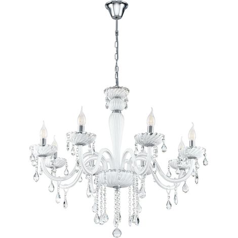 Suspension Carpento, lustre 8 flammes vintage, style Shabby Chic (1/5)