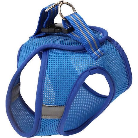 Arnés tipo chaleco para gatos, cómodo y cómodo, 2 piezas, color azul. (1/5)