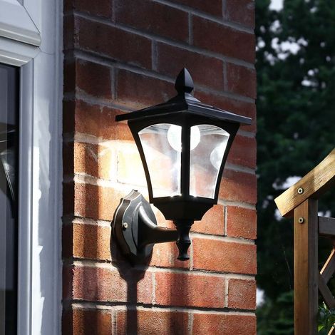 34cm Solar Power Traditional LED Lantern Wall Light Outdoor Garden Welcome Patio Decoration