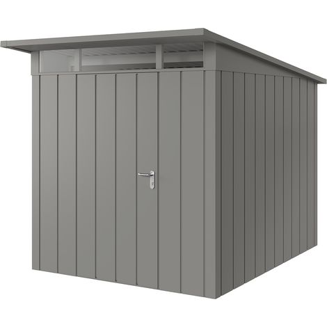 Hörmann Metall-Gerätehaus "Juno" mit Pultdach, JPD6 - Modern, 214 x 262 cm (B x T), graualuminium, 1-flüglige Tür, Anschlag links (1/5)