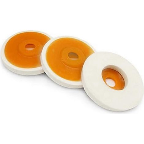 Lot de 4 disques de polissage ronds en feutre de laine de 12,7 cm (5 pouces), pour meuleuse d'angle. Diamètre d'alésage : [diamètre manquant]. (1/4)