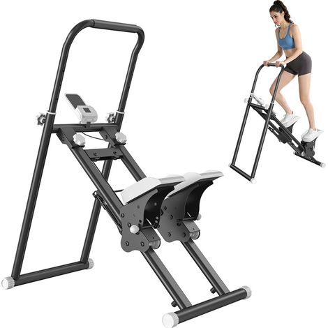 Stepper d’Escalier Pliable Réglables QK7906 Noir,Fitness,Appareil de Sport à Domicile avec Écran LCD,Entraînement Jambes Fessiers (1/4)