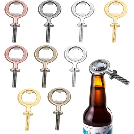 Kit 10 Pièces Ouvre-Bouteille Métal Acier Inoxydable Inserts Filetés pour Bière (1/4)