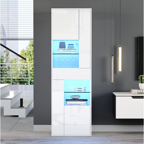 mobile scaffale 55x38x170 espositivo LED lucido OKMYHOME (1/5)