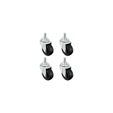Lot de 4 roues en caoutchouc de 40 mm avec tige filetée M8，