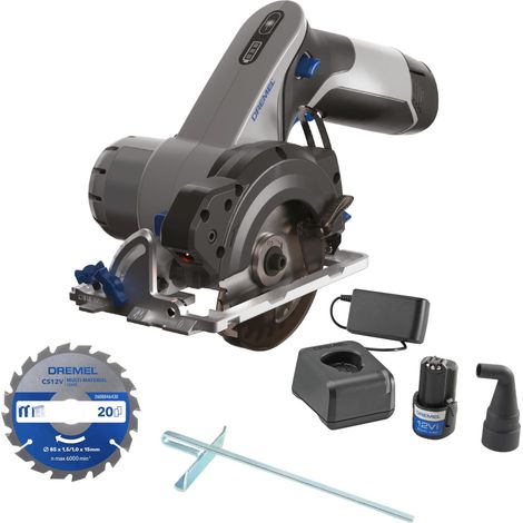 Scie circulaire compacte sans fil 12V avec moteur sans charbon, avec guidage laser, 1x lame de scie circulaire multi-matériaux, guide parallèle (1/5)