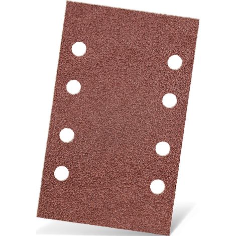 MENZER Red Carte abrasive velcrate, 133 x 80 mm, 8 fori, p. Levigatrici orbitali, Corindone normale (50 Pz.) G180
