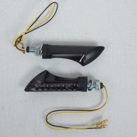 Paire de Clignotant Led MISSION Noir Fumé 12V Chaft pour moto (1/3)