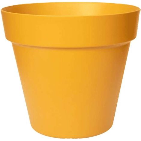 Florus Vaso Rotondo Paris Flowerpot 30 cm Colore Mustard per Interni Esterni