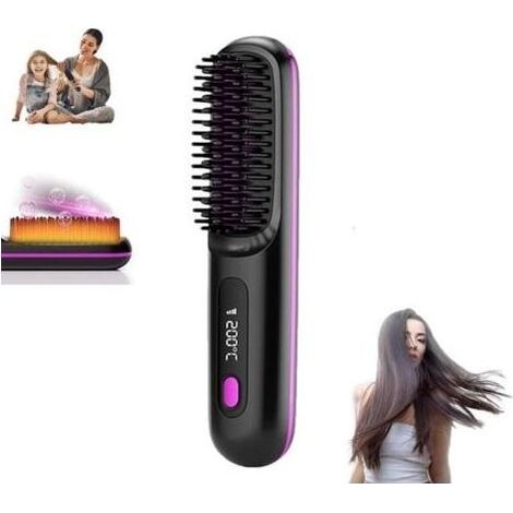 Brosse soufflante lissante portable – Technologie ionique – 3 réglages de température – Pour tous types de cheveux (1/5)