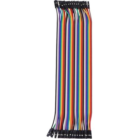 Câble Arc-en-ciel 40 Contacts Femelle-femelle 20 Cm en Cuivre 5 Pièces pour Projets Électroniques et Cartes Mères Pc, Fil de Connexion Séparable (1/5)