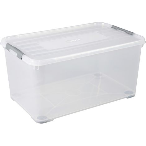 Curver 243857  Aufbewahrungsbox HANDY stapelbar (L x B x H) 800 x 500 x 390 mm Transparent, Silber 1 (1/2)