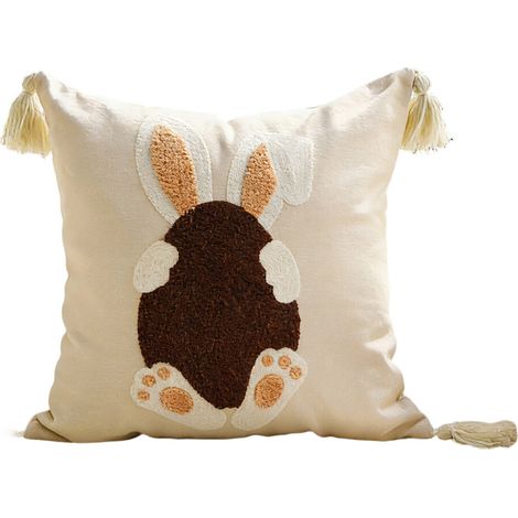 Fodera per cuscino con ricamo di animali, fodera per cuscino-4