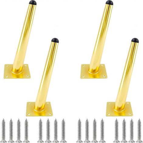 Pieds de meuble réglables de 30 cm (12 pouces), pieds de meubles inclinés, ensemble de 4 pièces dorés pieds de canapé médiévaux, pieds de table basse robustes pieds de chaise fuselés de 20 cm (8 pou (1/5)