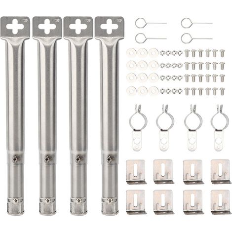 Ensemble de 4 Tubes de Brûleur en Acier Inoxydable pour Barbecue à Gaz - Réglable de 12\" à 17,5\" (1/5)
