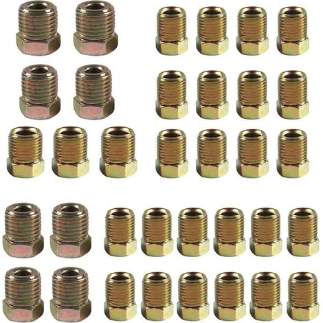 Ensemble d'accessoires de tuyauterie de frein à 24 filaments de 35 pièces, en métal, pour tuyaux de frein de 3/16 pouces, 8 (1/5)