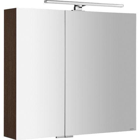 Armoire à miroir MIRRÖ avec lumière LED, 80x70x16cm, Pin Rustique (1/5)