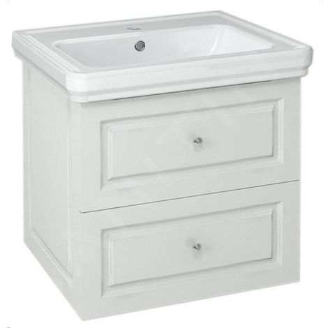 Sapho Violeta - Meuble lavabo, 535x520x425 mm, 2 tiroirs, blanc VI060-3131 (1/5)