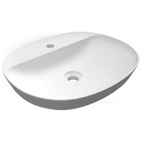 Lavabo incasso ovale con foro rubinetto Rak Ceramics - Bianco (1/5)