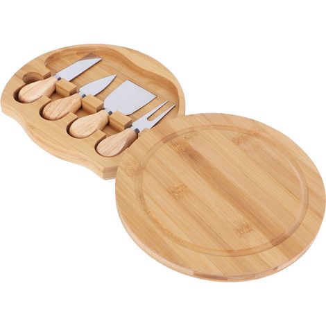 Käsemesser aus Edelstahl mit Holzgriffen, Schneideset für Grill und Küche (1/5)