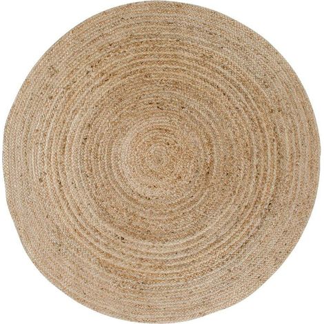 Tapis rond en jute tressée Ø180 cm - style bohème et nature FEZ (1/2)