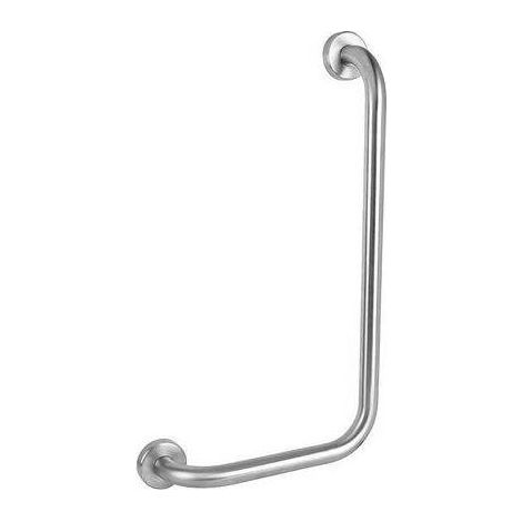 CORRIMANO ANGOLARE CON MONTANTE A DESTRA Misura: cm. 35 x 65 dx Acciaio Inox
