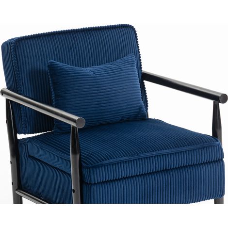 Fauteuil d'appoint moderne avec structure en bois naturel et coussins rembourrés, fauteuil de lecture confortable pour salon et chambre (1/5)