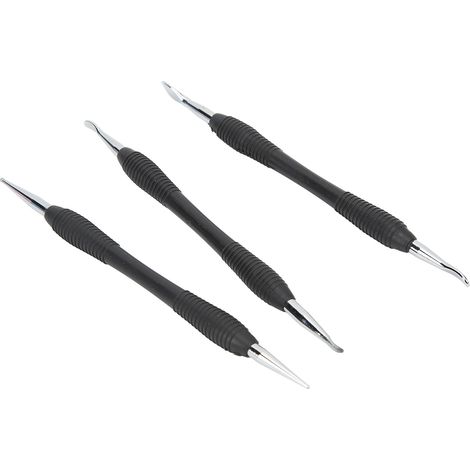 Ensemble de 3 outils de travail du cuir, outils de pressage et de polissage du cuir en acier inoxydable de tailles et de formes variées pour une utilisation à domicile. (1/5)