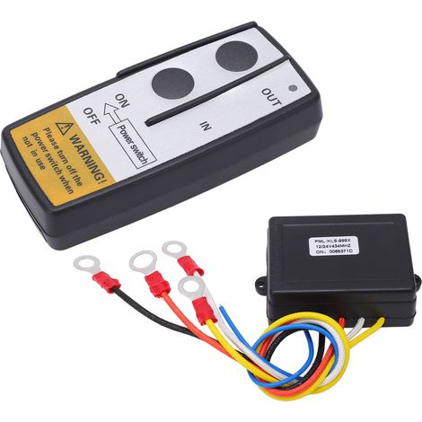 Télécommande sans fil pour treuil avec récepteur 12V 24V, portée 75ft, accessoire universel longue distance, kit de commande à distance pour treuil électrique (1/5)