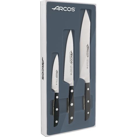 Arcos 3-teiliges Küchenmesserset Mahatthan Serie mit NITRUM® Edelstahlklinge