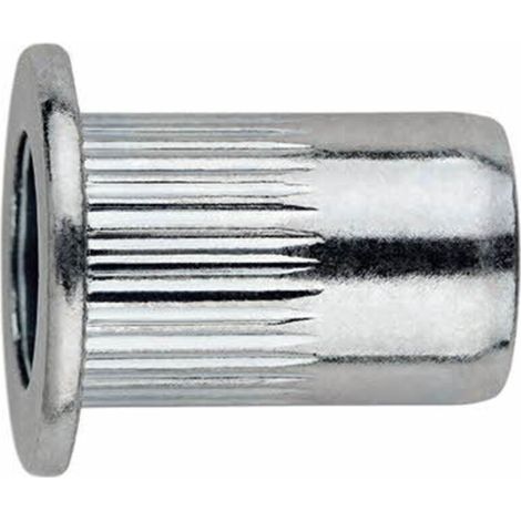 Écrou à sertir Tête large - Zingué M8 x 16 - Boite de 250 - Écrou à sertir Tête large - Zingué M8 x 16 - Boite de 250