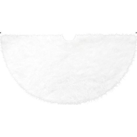 Tapis de sapin de Noël en fausse fourrure - KAGOLOW - Blanc - Diamètre 78 cm - Demi-cercle - Imitation fourrure (1/5)