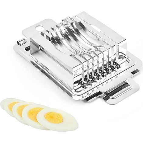 This multifunctional stainless steel egg slicer can be used to slice hard-boiled eggs, duck eggs, etc. (1/5)