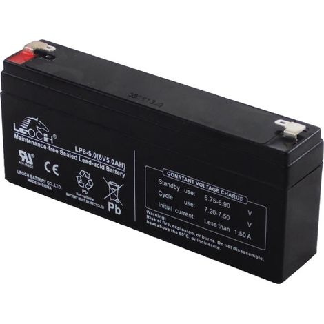 LEOCH LP6-5.0 DJW6-5.0 6V 5.0 AH LP SERIE BATTERIA AGM PIOMBO ACIDO