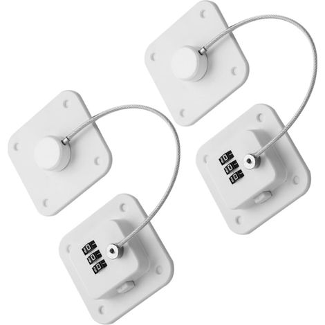Cadenas à combinaison pour réfrigérateur, 2 pièces, blanc (1/5)