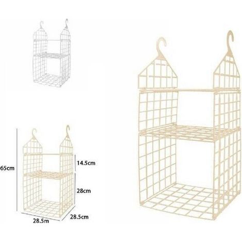 TRADE SHOP - Organizer Per Armadio 3 Ripiani Con Ganci Grucce Salvaspazio 65x28.5x28.5cm 70944 -
