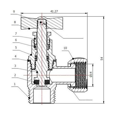 VÁLVULA DE DESCARGA CUADRADA 3/8 T TE POTENCIA CROMADA - GARIS - B01-RWC-12C (1/3)