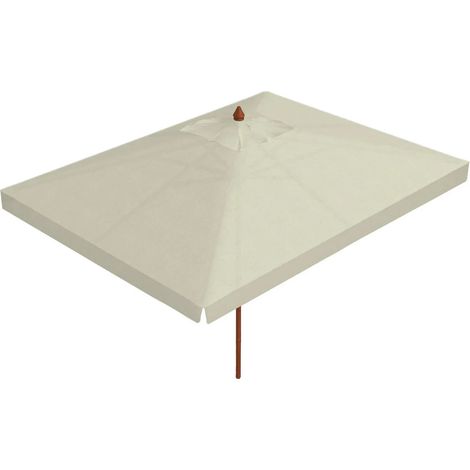 Ombrellone da Giardino 2,5x3,5 m Palo Ø57 mm in Legno Telo in Acrilico Ecrù (1/5)