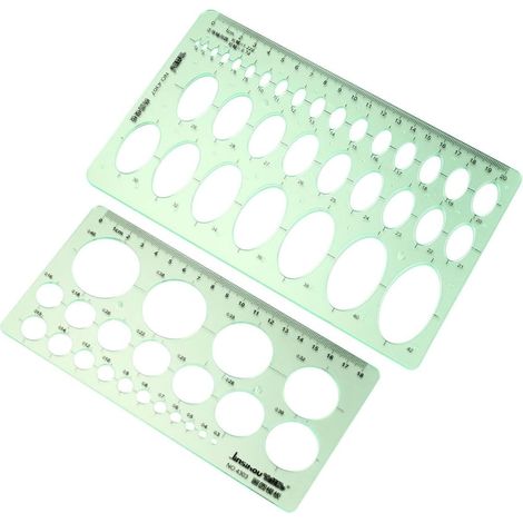 Gabarits géométriques Uonlytech (lot de 2) en plastique vert pour (1/5)