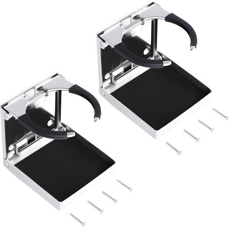 Portavasos universal ajustable de acero inoxidable de 2 piezas, portavasos plegable para coche, barco, camión, caravana, autobús. (1/5)