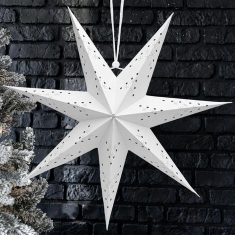 Stelle natalizie carta sospese set 2 bianche 45 cm (1/5)